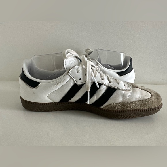 Adidas Samba OG Sneakers Women Size 8 White Black Leather Classic Lace-Up - Picture 6 of 13